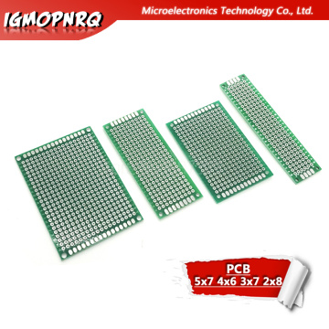 4pcs 5x7 4x6 3x7 2x8 cm double sided Copper prototype pcb Universal Board PCB Green glass fiberglass omnipotence plate
