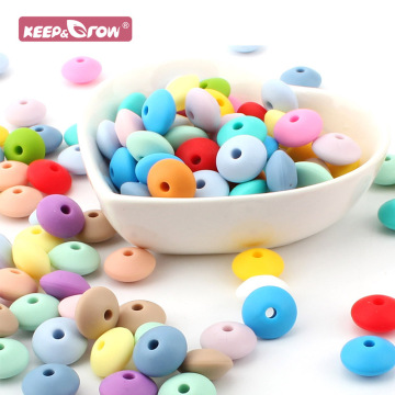 Keep&Grow 500pcs Silicone Lentil Beads Baby Teething Toys DIY Pacifier Chains Accessories Baby Oral Care Teether Products Abacus