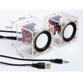 1 pair DIY 3W Electronic Speaker Box Horn Production Kit with Transparent Shell 2.36inch Mini Computer Audio Electronics DIY Kit