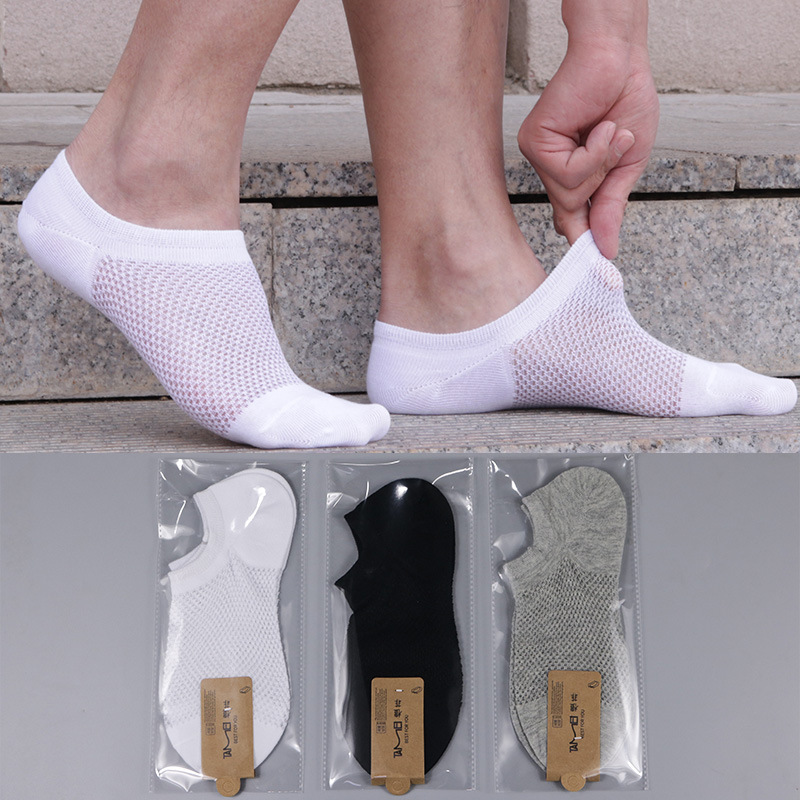 10 Pairs Summer Casual Solid Mesh Men Socks Breathable Thin Male Cool Socks No Show Ice Cotton Short Socks Gifts for Men