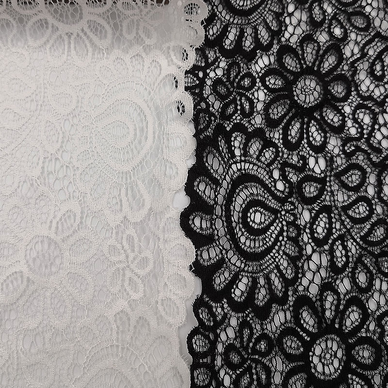 1Yards 22cm Black/White Voile Lace Trim Embroidered Ribbon Eyelash Fabric DIY Wrapping Sewing Clothing Lace Ribbon Accessories