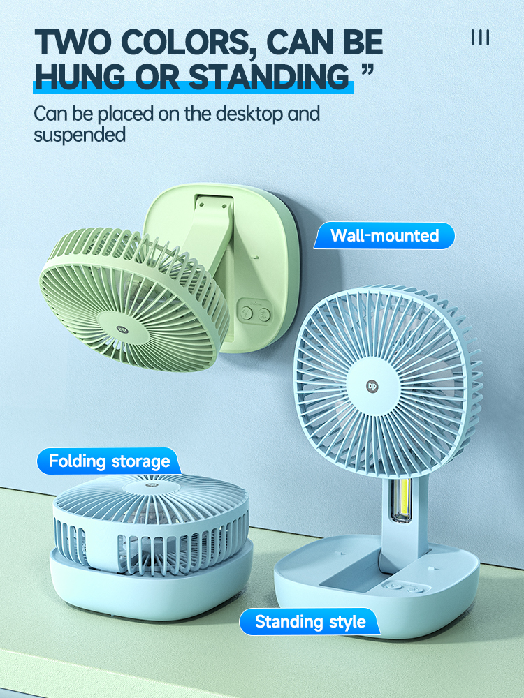 Foldable Rechargeable Fan with LED Light and Phone Holder-detail-7