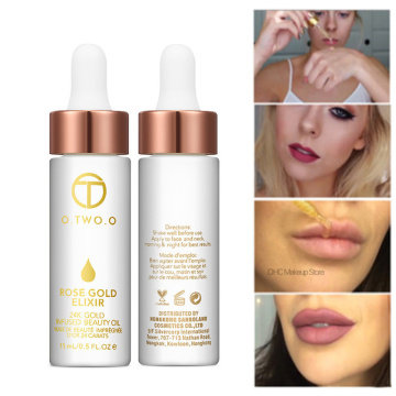 15ML Face&Lip Primer Makeup Base 24K Rose Gold Elixir Infused Rich In Vitamin A Beauty Essential Oil Face Moisturizing Cosmetics