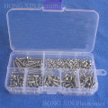 250pcs/set M3 Button Head screw 304 Stainless Steel Hex Socket Screws Bolt With Hex Nuts Assortment Kit Repair Tool Sample box