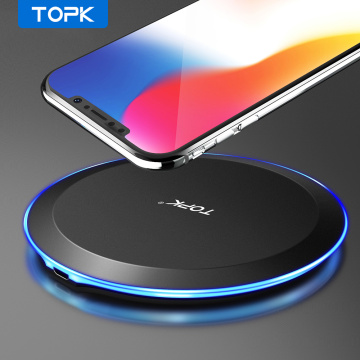 TOPK B46W 10W Wireless Charger Adapter 5V 2A USB Charging Pad For iPhnoe X XS MAX XR Fast Charging For Samsung S8 S9 S10 Plus