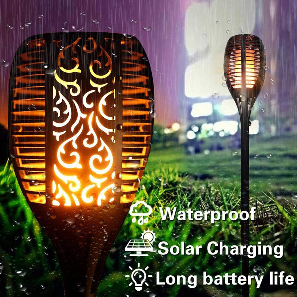 33 LED Solar Torch Lights Waterproof Flickering Flame Decoration Lighting Outdoor Security Path Light for Garden Patio Deck Yard