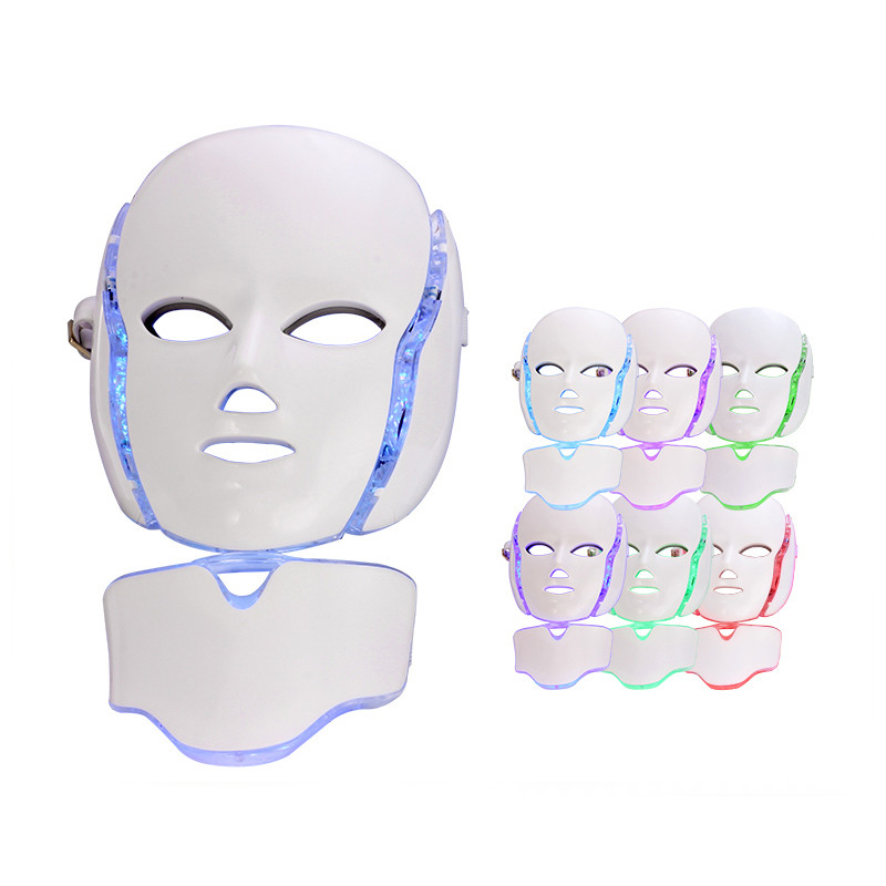 Electric LED Facial Mask Therapy 7 Colors Face Neck Mask Machine Photon Therapy Light Skin Care Wrinkle Acne Removal Face Beauty