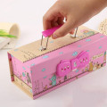3 Layer Portable Password Lock Pencil-box Student Cartoon Male And Female Multifunctional Stationery Pen Bag Pencil Case