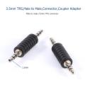 2pcs 3.5mm Jack Stereo Male to Male Audio Connector 3.5 Jack M to M Audio Plug TRS Connector Coupler Adapter Joiner Converter