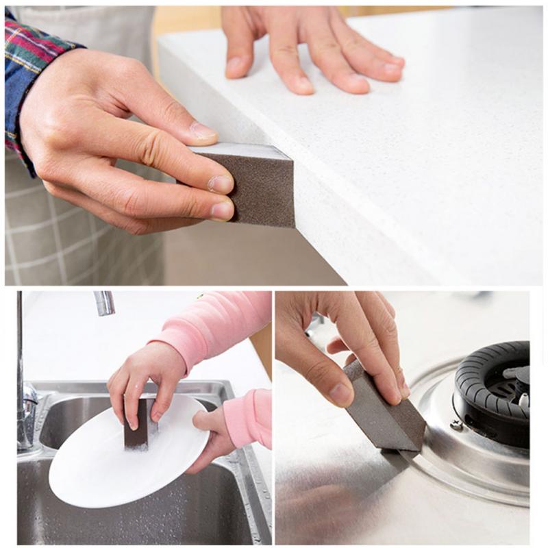 1/3 Pcs Alumina Emery Strong Magic Sponge Cleaning Brush Kitchen Pot Pan Window Glass Cleaner Tools Kitchen Items Home Garden