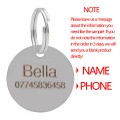 1pc Personalized Cat ID Tag Free Engraving For Kitten Collar Pet Charm Name Pendant Necklace Accessory