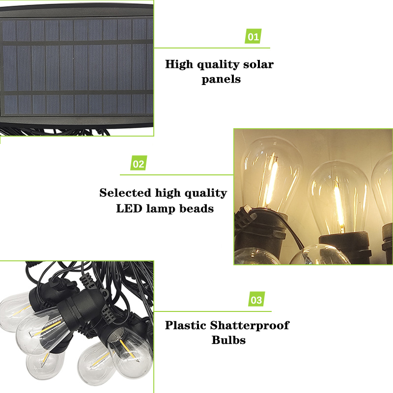 Solar S14 Bulbs String Lights Globe With 3W