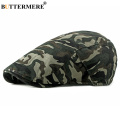 BUTTERMERE Spring Summer Men Flat Cap Camouflage Beret Hat Cotton Fashion Adjustable Ivy Hat Male Army Green Military Style Cap