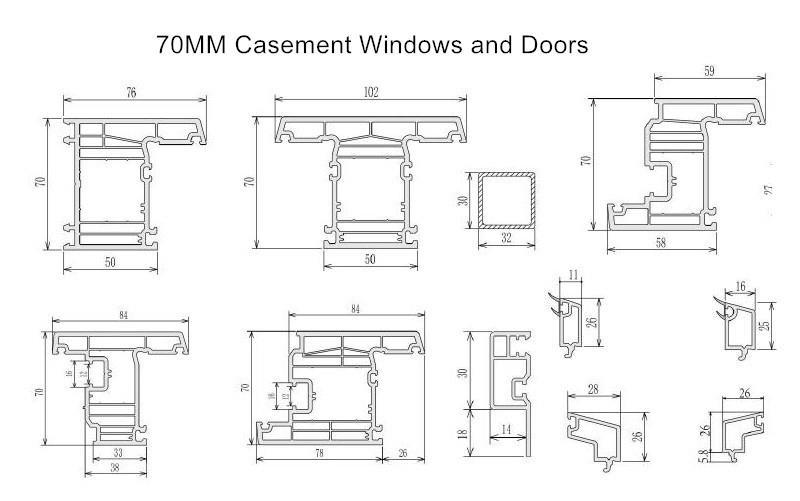 70mm pvc profiles 