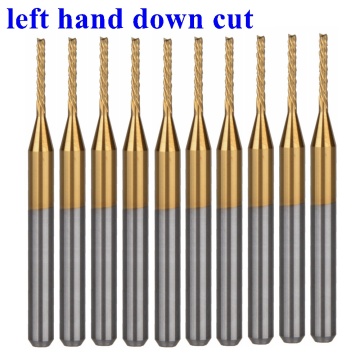 CNC Cutting Tools 10Pcs 3.175x1.0x7mm Titanium left hand down cut Corn Teeth Bit PCB Mill Cutter End Mill