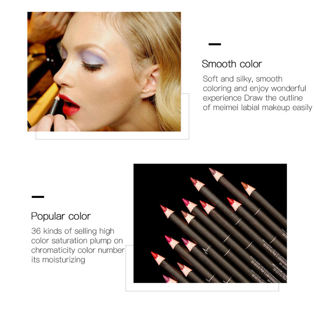 Pudaier 12 Pcs Matte Lip Liner Pencil Makeup Set Waterproof Lipliner Long Lasting Moisturizer Colorful Soft Lips Cosmetic Pen