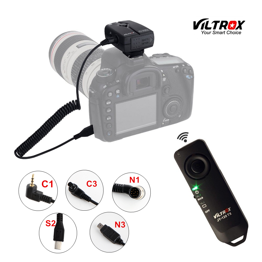 Viltrox JY-120 Camera Wireless Remote Shutter Release Control Cable for Canon 5D IV 7D Nikon D5300 Sony A9 A7 A6500 A6300 A7S