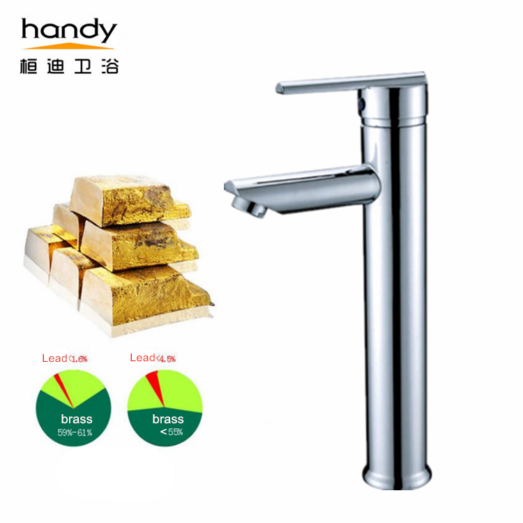 brass chromed high basin faucet