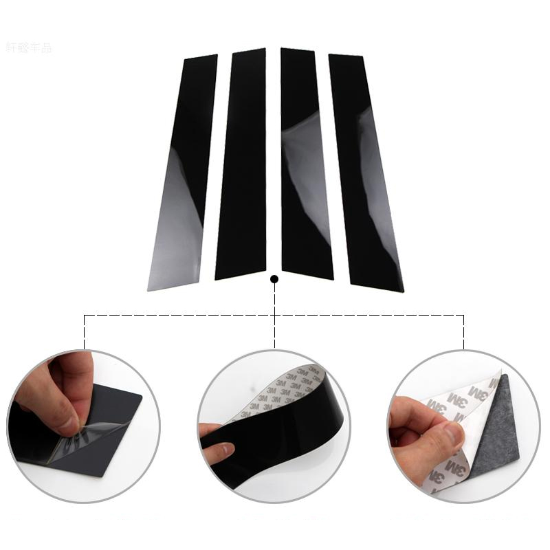 For Chevrolet Tracker 2020 2021 Car Styling PVC Car Window Pillar Trim Sticker Middle BC Column Stickers External Accessories