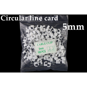 Free shipping 100pcs 5mm Cable fixed Round or Circle Path cable clips with Nail, Wire U Circle Cable Clamp with Nail