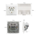 Herepow 2020 Wall Power White phone socket Grounded 16A EU Standard Electrical Outlet With 2100mA Dual USB Charger Port