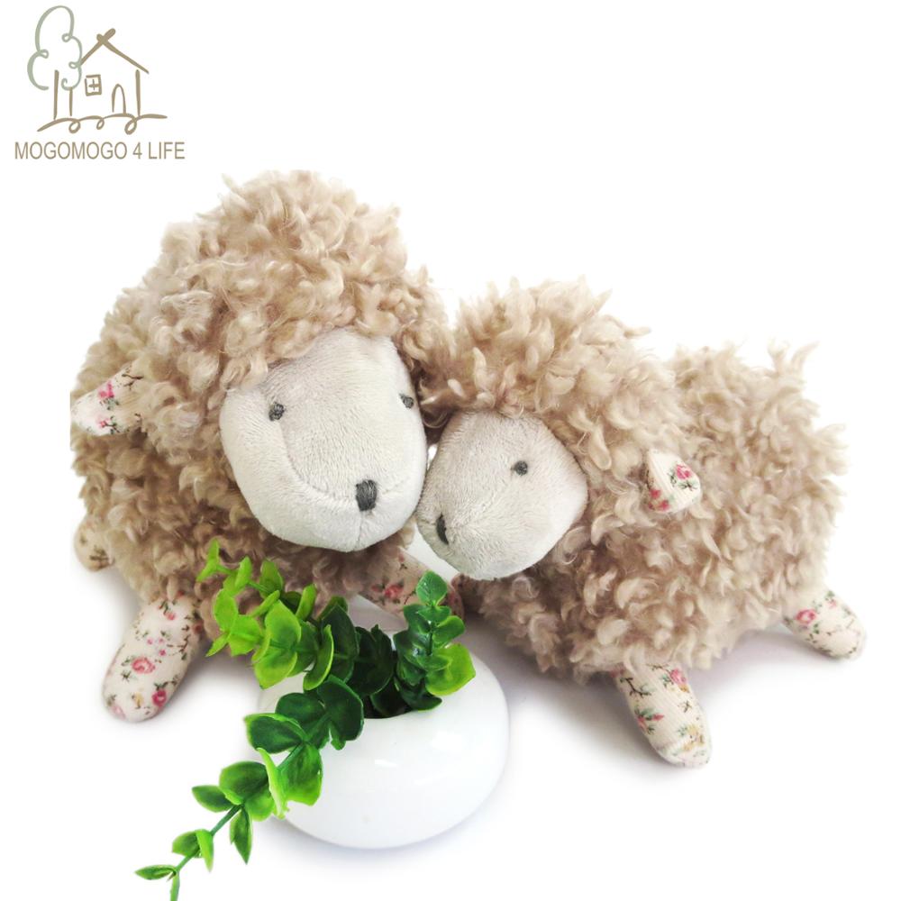 Luxury Fluffy Lamb Stuffed Animal Plush Toys Lovely Sofa Pillow Cushion Toy Classic Standfing Curled Fur Sheep Nursey Doll
