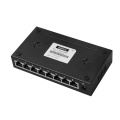 Network Switch 10/100/ 1000Mbps 8 Port RJ45 HUB Gigabit Ethernet LAN Extension Adapter with Black Metal Shell EU US Plug