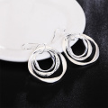 2020 New Arrival 925 Silver Jewelry Drop Earring Women Vintage Three Circle Earrings