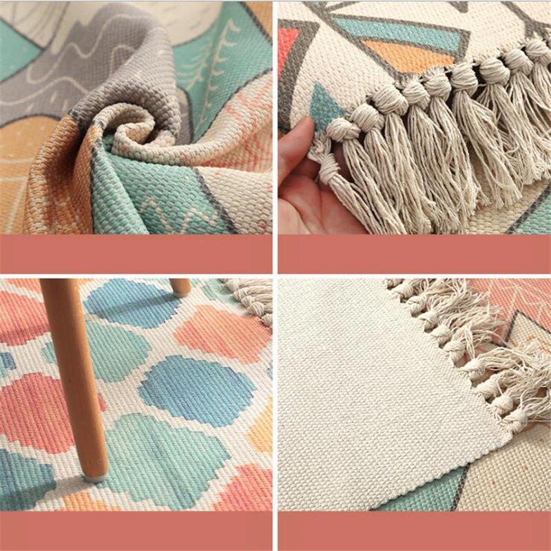 Soft Cotton Delicate Bedroom Carpets For Living Room Kid Room Table Rugs Home Carpet Floor Door Mat Decorate House Area Rug Mats