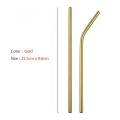 18/10 Stainless Steel Reusable Straws Gold Drinking Straw Set Mteal Straw Coffee Party Bar Straw With Cleaner Brush Portable Bag