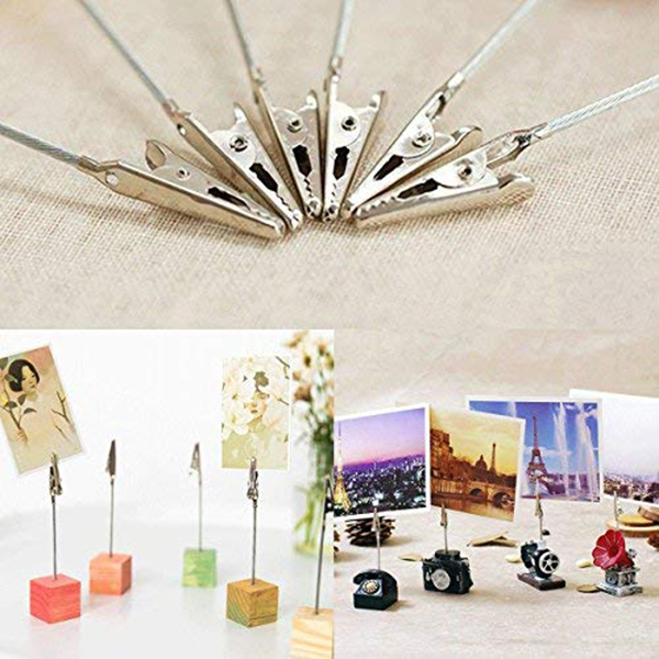 Set of 50 Wire Alligator Clamp Long-Tailed Alligator Iron Clip Clasp DIY Card Photo Memo Clip Holder 6 inch (150mm)