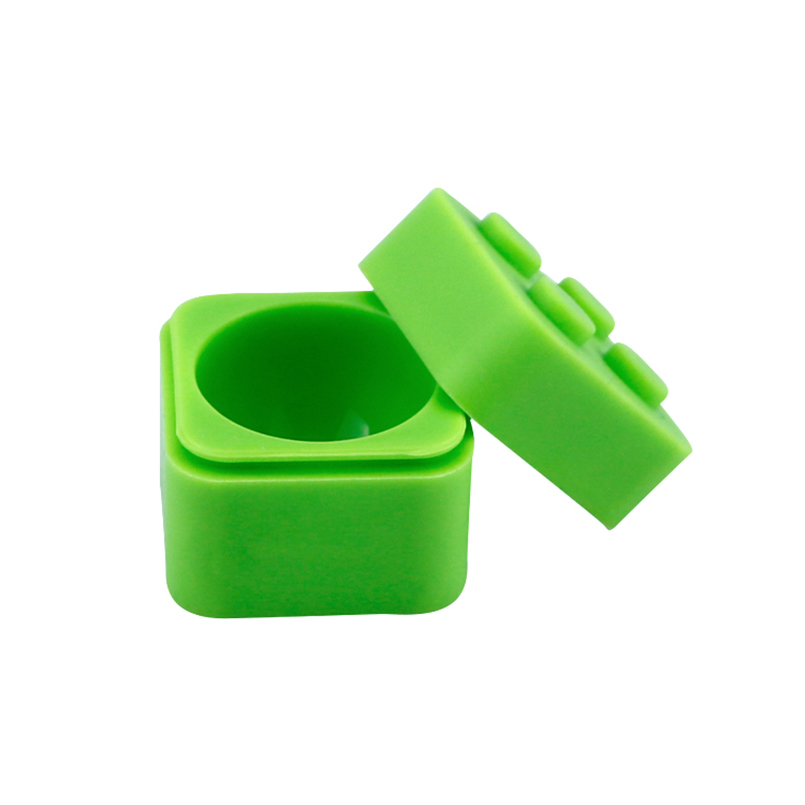 2pcs Functional 11ml lego square silicone jars dab wax container dry herb silicone weed jar dabber bho vaporizer oil containers