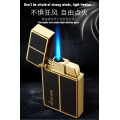 Inflatable lighter metal loud steel tone straight into the windproof blue flame electronic lighter gift