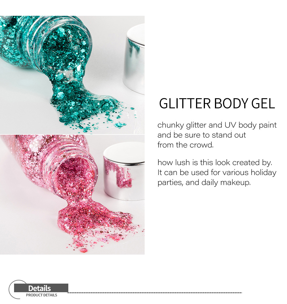 Eye Glitter Nail Hair Body Face Glitter Gel Art Shining Sequins Pigments Makeup Cream Festival Glitter Decoration Party Festival