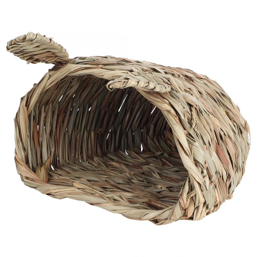 New Style Wood Bed Straw Braid Rabbit Head Shape Chinchilla Hamster Hedgehog Grass Warm House Nest Cute Animal Cages Tools