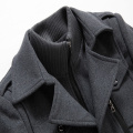 New Men Wool Blends Coats Autumn Winter Solid Color Cold Resistant Men Woolen Overcoat Double Collar Casual Trench Coat Male