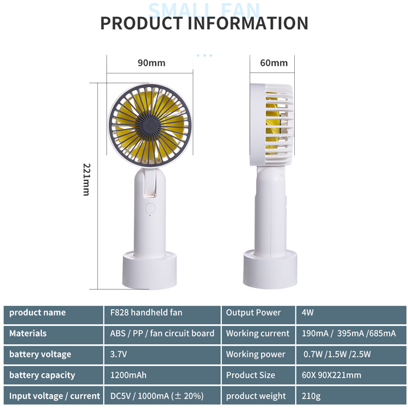 Mini USB Portable Fan 3 Speed handheld Air Cooler Electric Rechargeable Adjustable Cooling Fan for Home Office