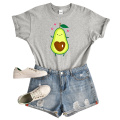 Lovely Cartoon Image T-Shirts Avocado Printing T Shirt For Woman Hip Hop Harajuku Womens Tshirtround Neck Fashion Women Clothes