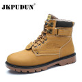 JKPUDUN Winter Ankle Snow Boots Men Casual Shoes Autumn Leather Waterproof Work Safety Tooling Men Boots Military Army Botas Bot