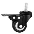 Bytiyar 2 inch PVC M10 Threaded Stem Swivel Caster Wheels with Brake Locking for Furniture and Workbench