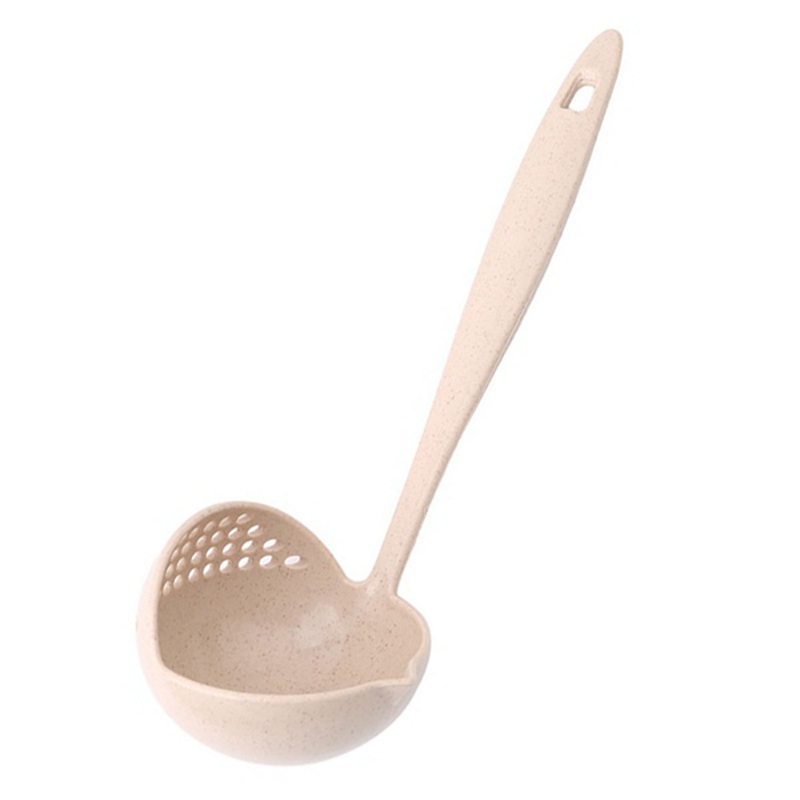 2 In 1 Hot Pot Dinnerware Porridge Soup Spoon With Filter Skimmer Kitchen Utensil Long Handle Colander