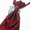 35*12cm Men Vintage Black Winered Paisley Wedding Party Cravat Ascot Scrunch Self British Style Silk Neck Tie
