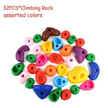 32pcs Children's Outdoor Climbing Wall Stones Holds Plastic Textured Climbing Rock Holds Wall for Kids Multi Color Assorted