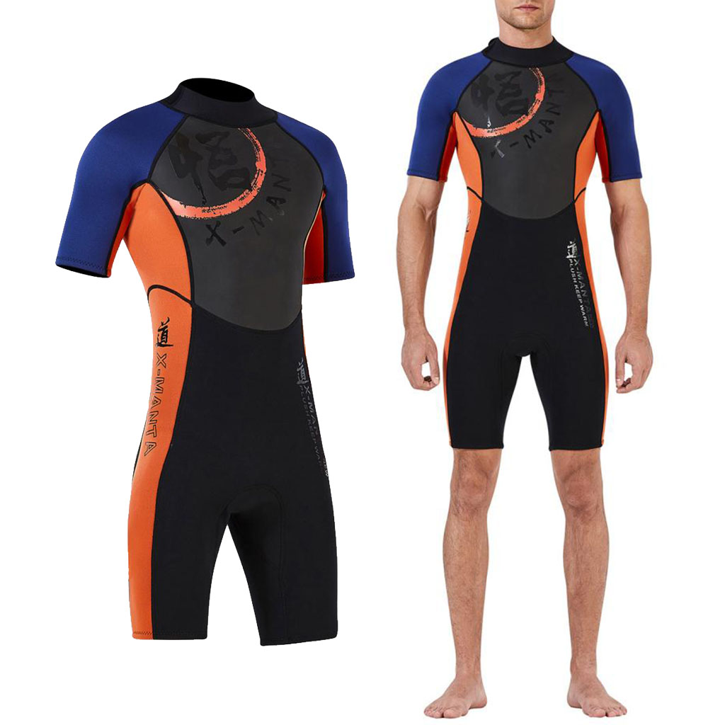 3mm Neoprene Men Short Sleeve Wetsuits Scuba Diving Snorkeling Surfing Wetsuits for Water Sports