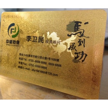 High-end Glossy Metallic golden plastic business card custom plastic business cards printing 100 cards 1/lot