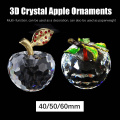 Crystal 3D Apples Model Miniatures 40/50/60mm Tabletop Figurines Office Home Ornaments Decoration Birthday Gifts Glass Craft