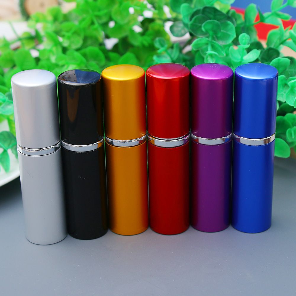 5ml Perfume Bottle Aluminium Anodized Compact Atomiser Perfume Aftershave Atomizer fragrance glass scent-bottle Mixed color