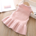 Winter Autumn Baby Girls Dress Vest Waistcoat Sweater For Girl Cute Knitted Wear Clothes Children Kids Infant Knitwear Outerwear