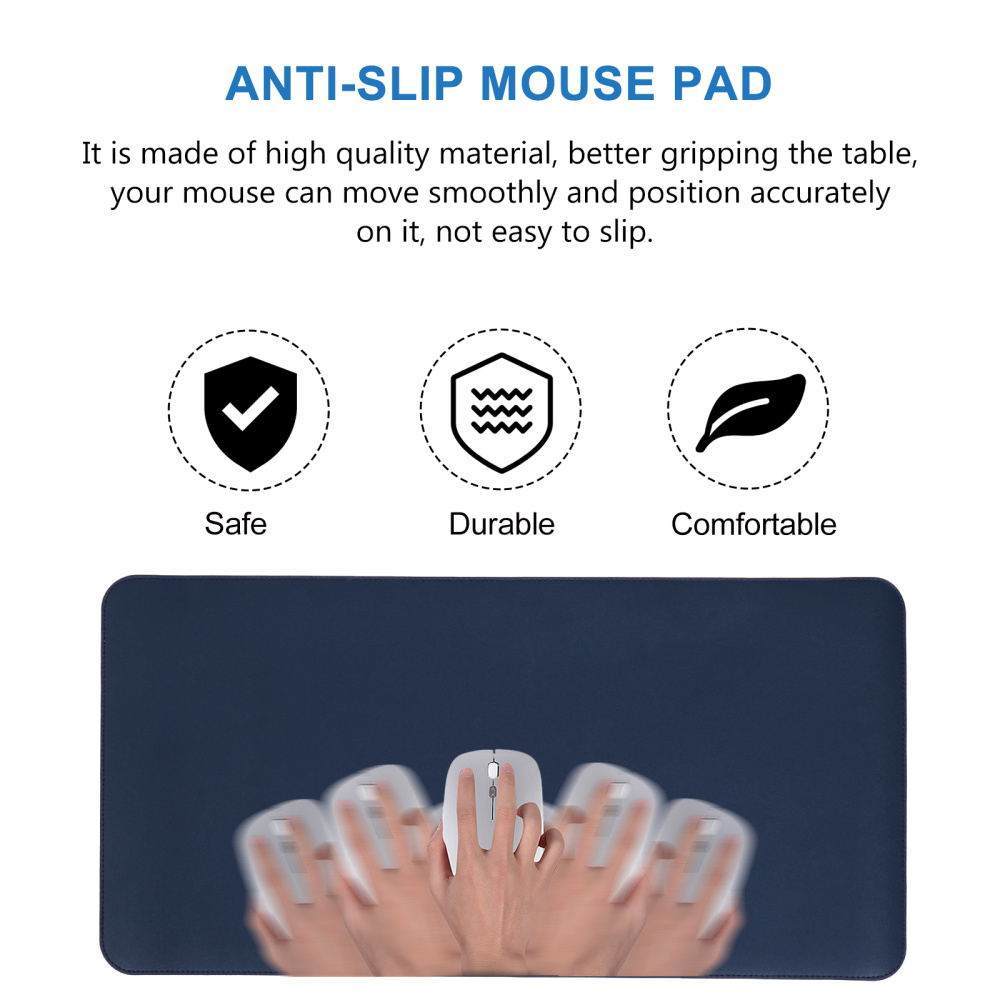 1Pc Mouse Pad Nonslip Leather Double-sided Desk Mat Keyboard Pad Table Protector