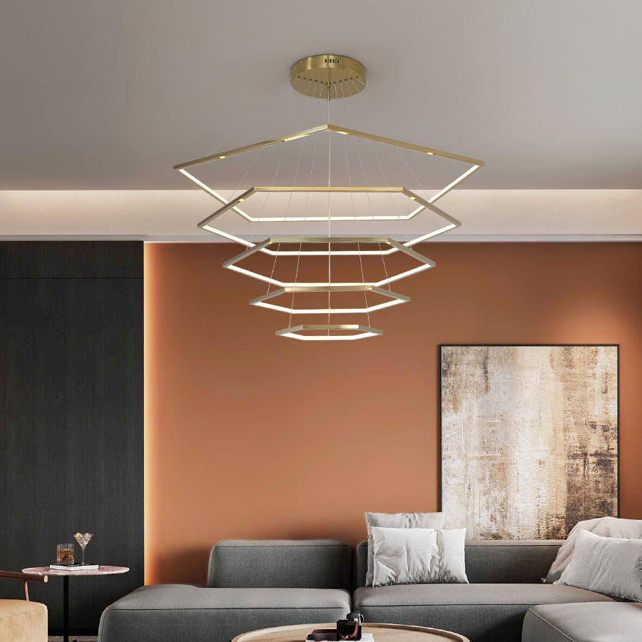 Designer-Gold-Finish-3-Tier-Hexagon-Chandelier-Lighting
